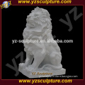 life-size white marble sitting stone lions statue for sale